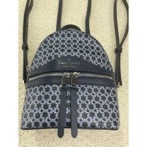 kate spade New York Mini Backpack Blue Spades Link Pattern Handbag Purse